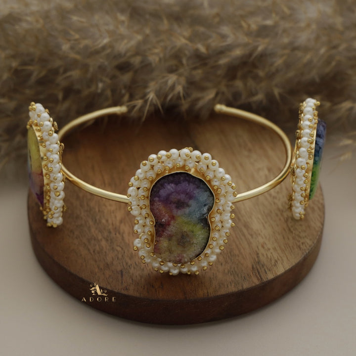 3 Stone Rainbow Solar Agate Bracelets