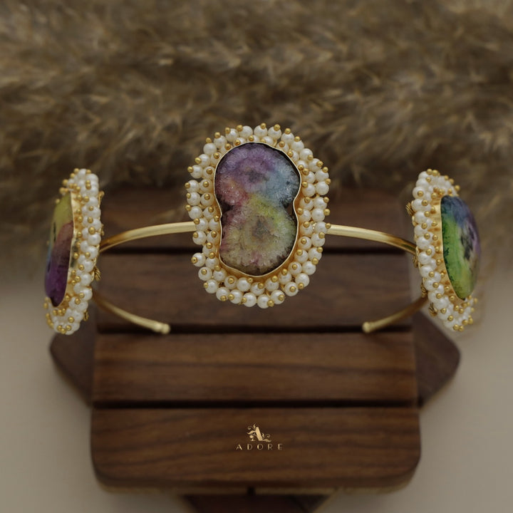 3 Stone Rainbow Solar Agate Bracelets