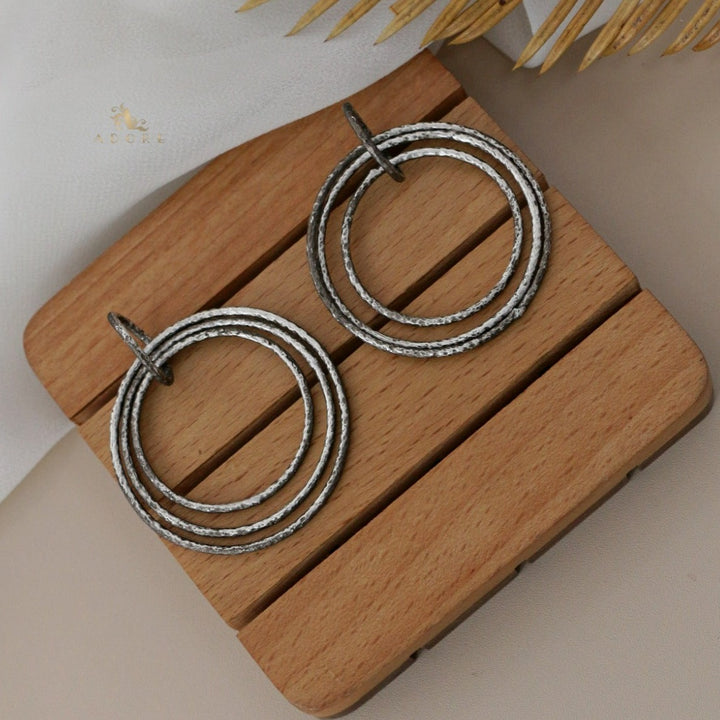 Textured 3 in 1 Circle Earring