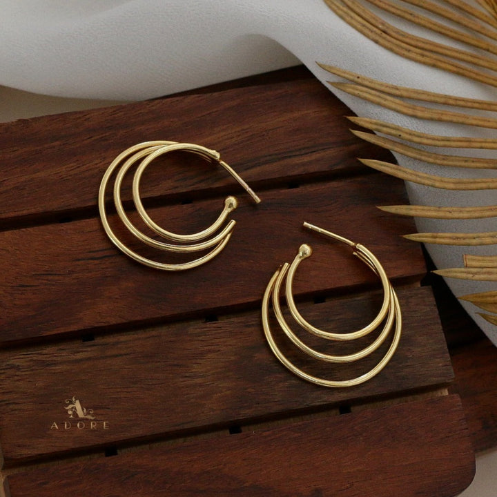 Amvi Tri Hoop Earring