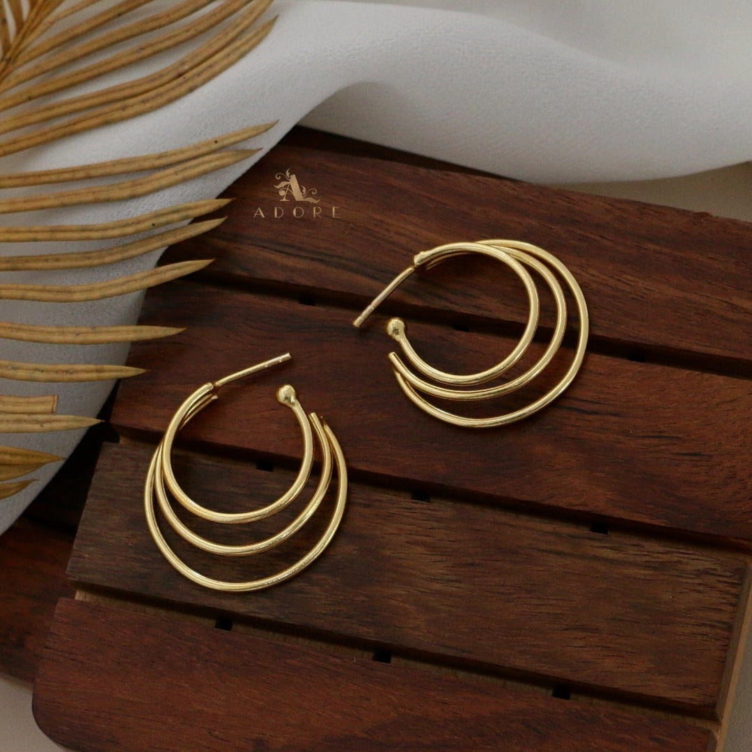 Amvi Tri Hoop Earring