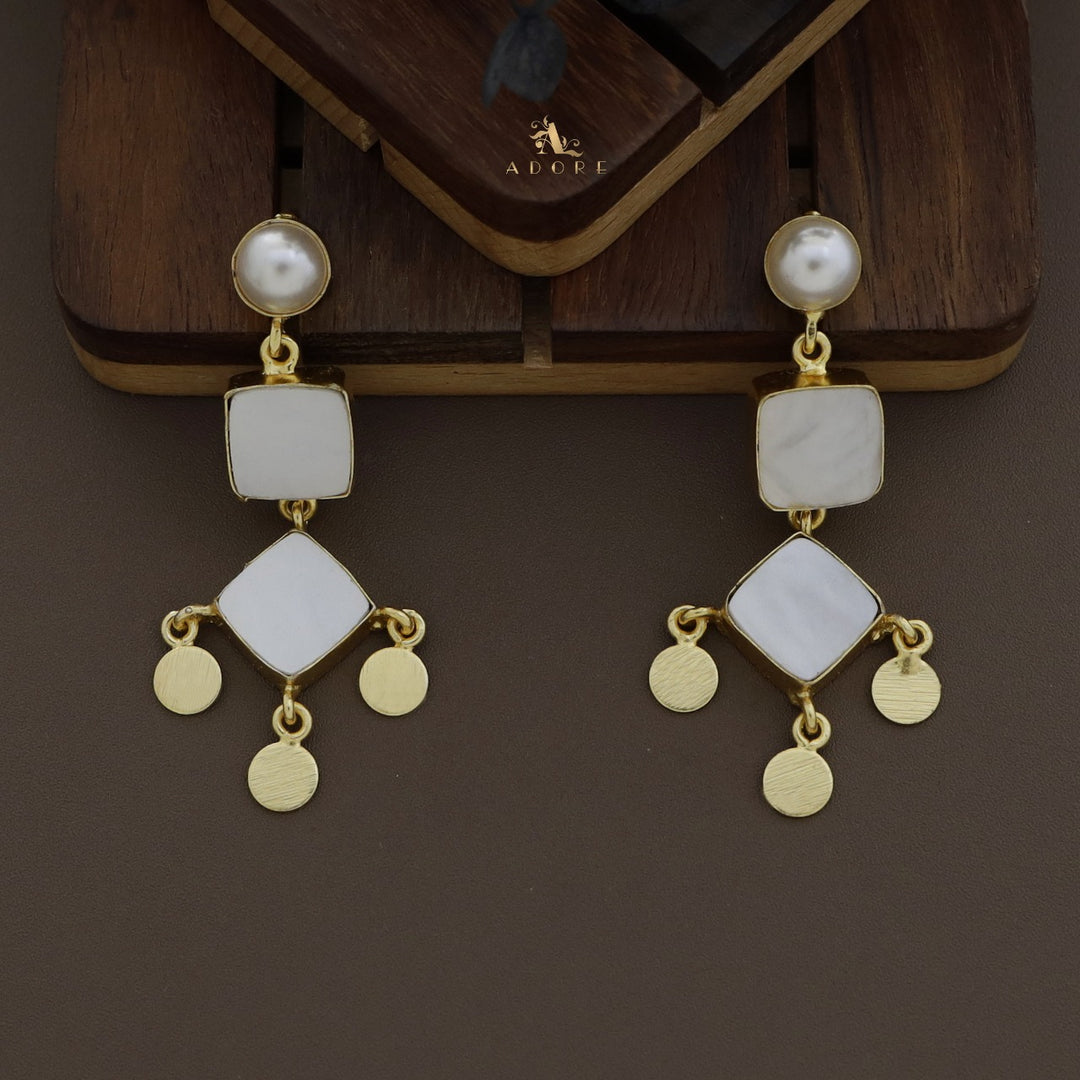 Tormia Pearly Diamond And Square Earring