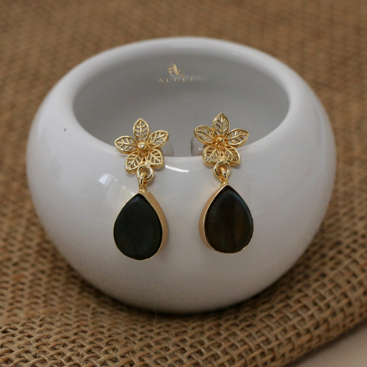 Raw Stone Pavani Flower Drop Earring