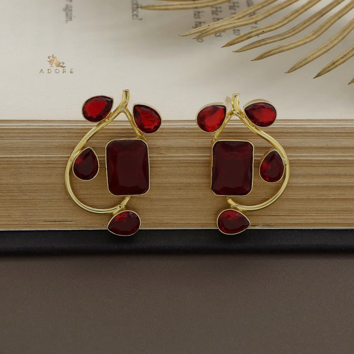 Aviva Rectangle Glossy Earring