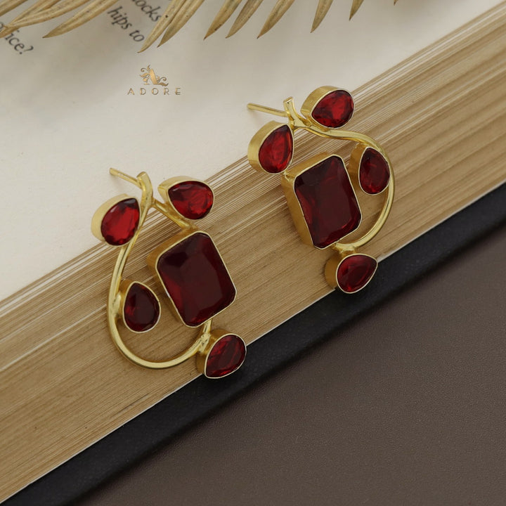Aviva Rectangle Glossy Earring
