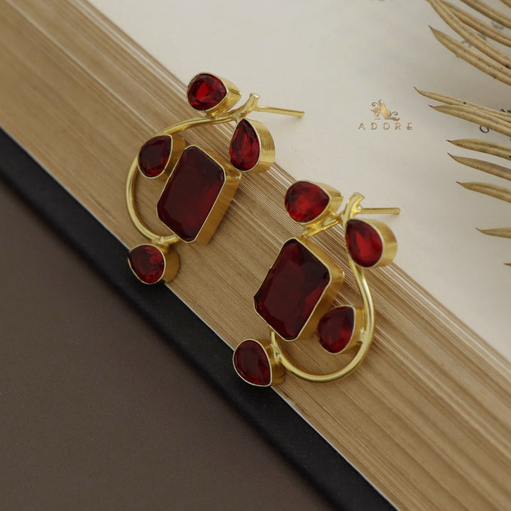 Aviva Rectangle Glossy Earring