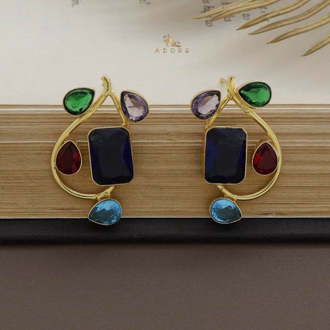 Aviva Rectangle Glossy Earring