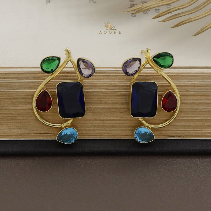Aviva Rectangle Glossy Earring