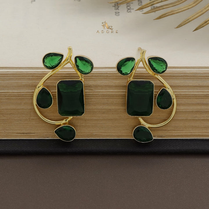 Aviva Rectangle Glossy Earring