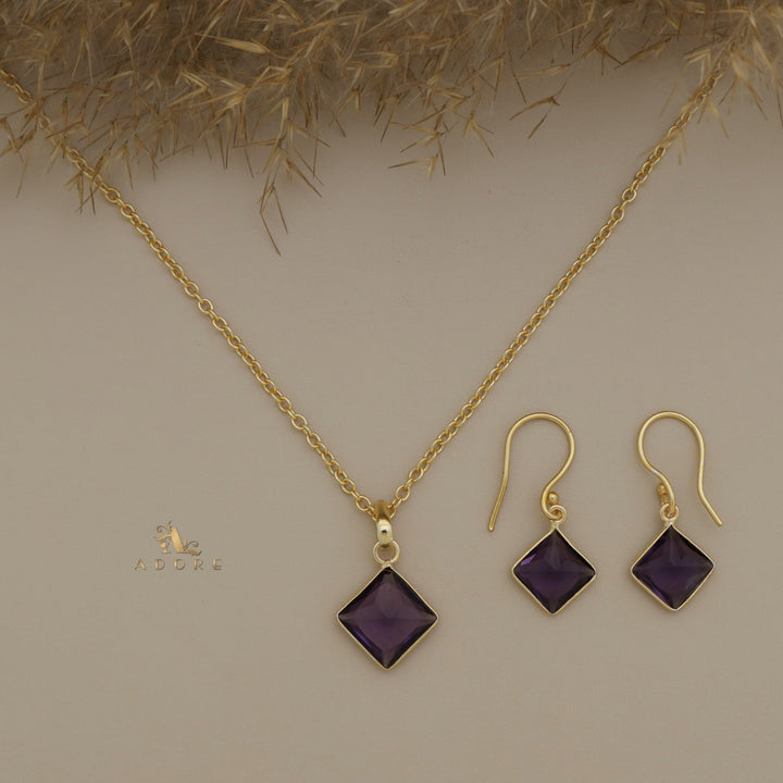 Alyvia Diamond Glossy Neckpiece With Drop