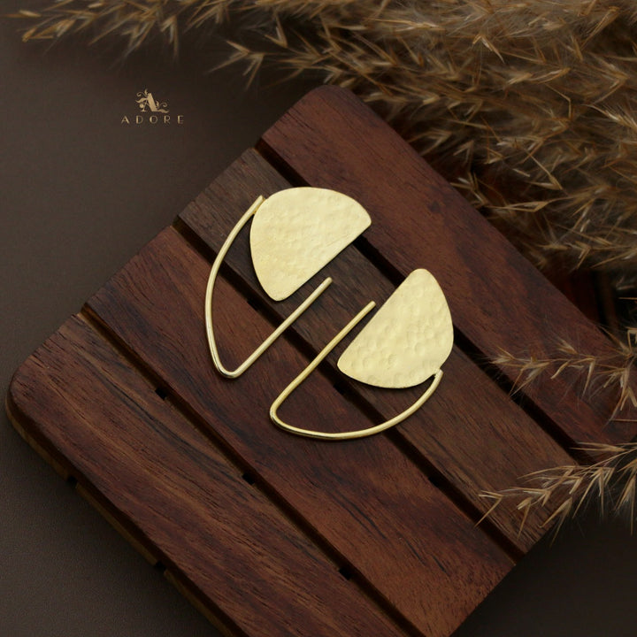 Golden D Hammered Earring