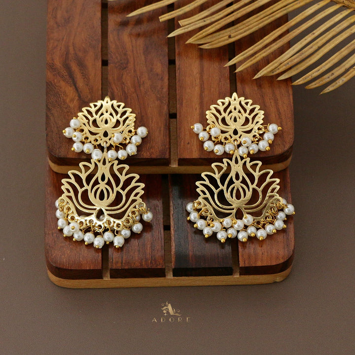 Triptha Golden Lotus Pearl Earring
