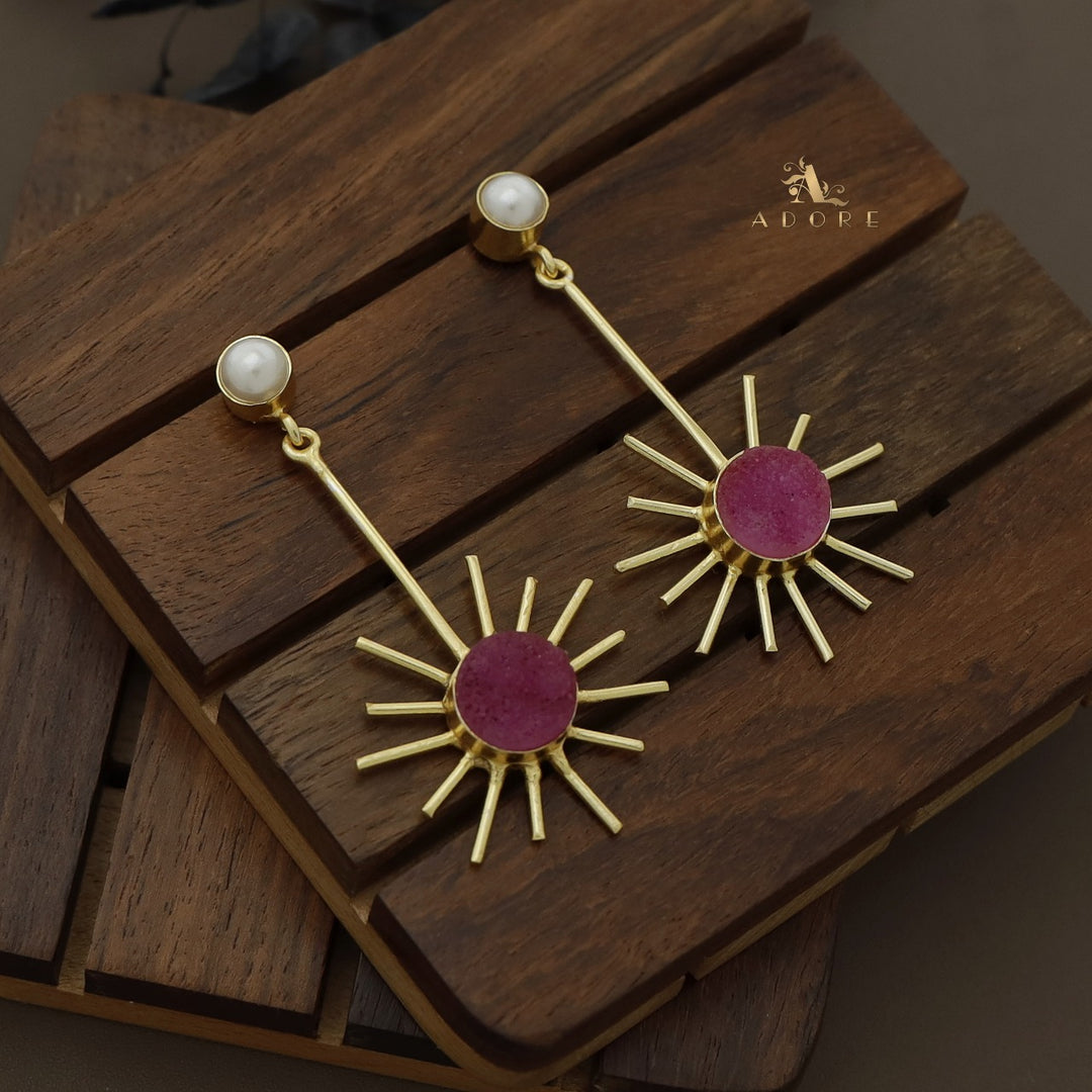 Pearly Sunny Druzy Earring
