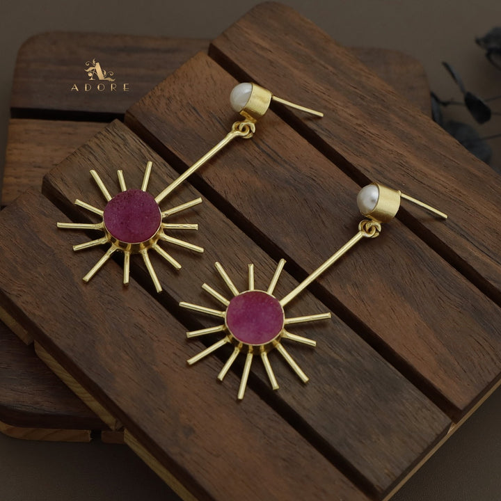 Pearly Sunny Druzy Earring
