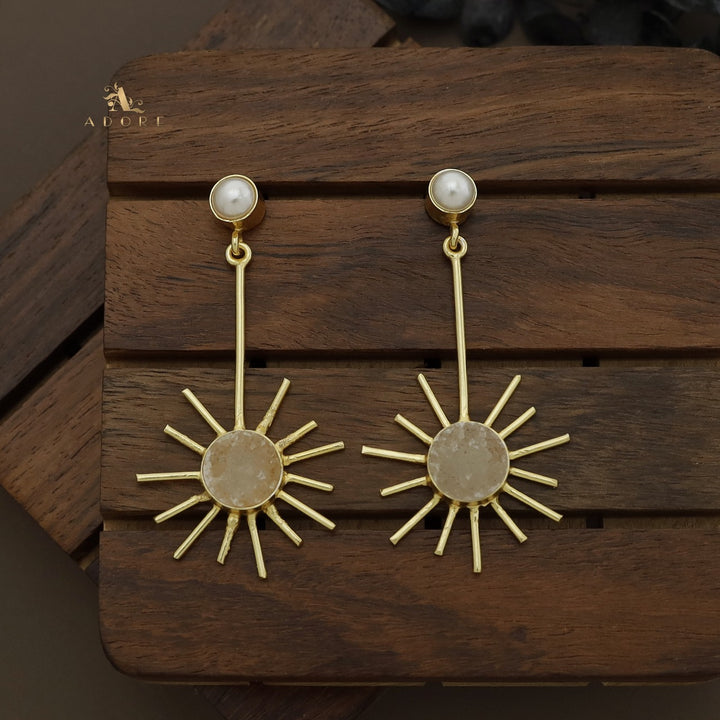 Pearly Sunny Druzy Earring