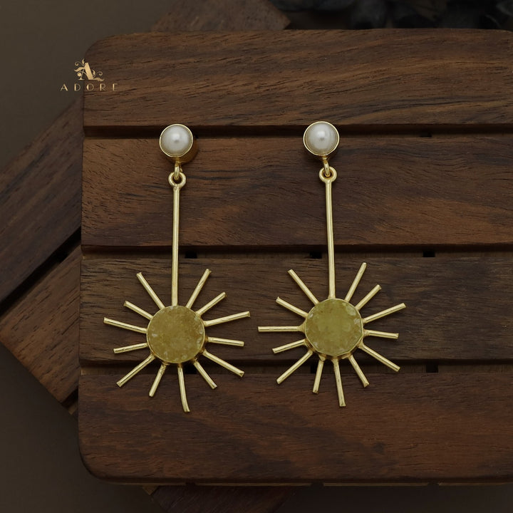Pearly Sunny Druzy Earring