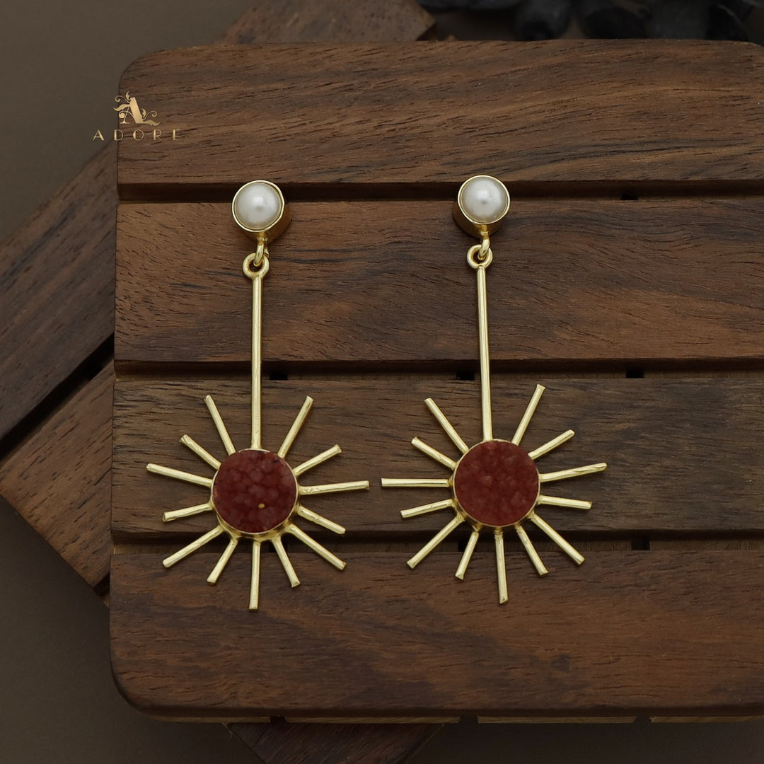 Pearly Sunny Druzy Earring