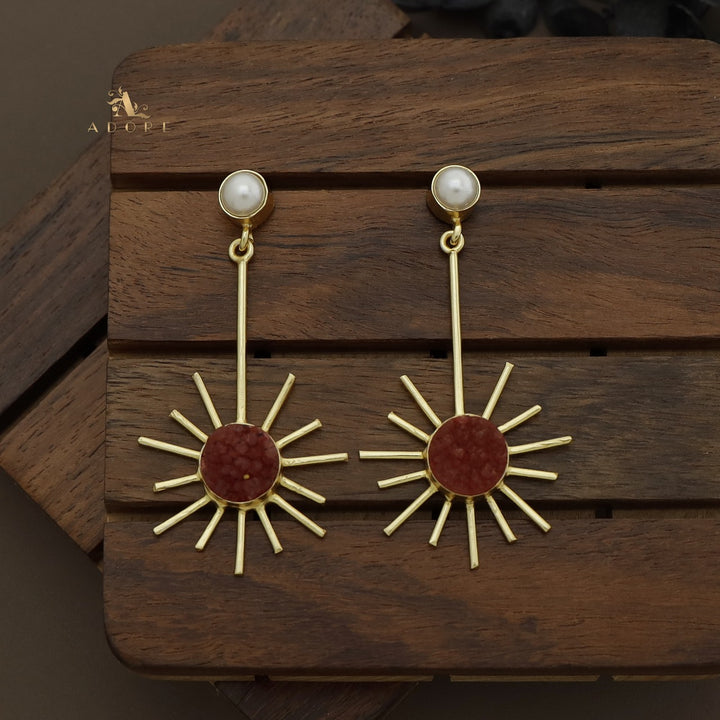 Pearly Sunny Druzy Earring