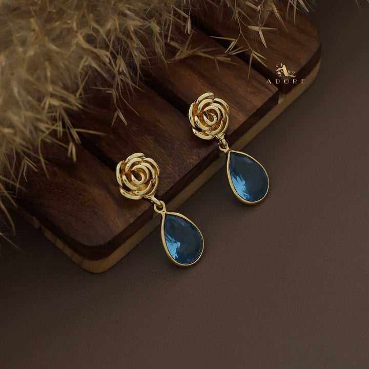 Rosette Drop Glossy Earring