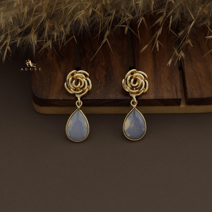 Rosette Drop Glossy Earring