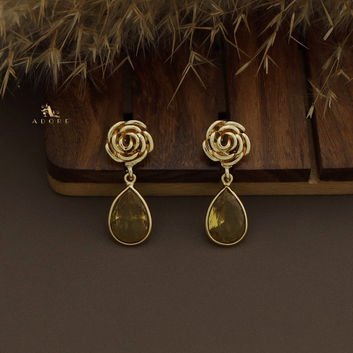 Rosette Drop Glossy Earring