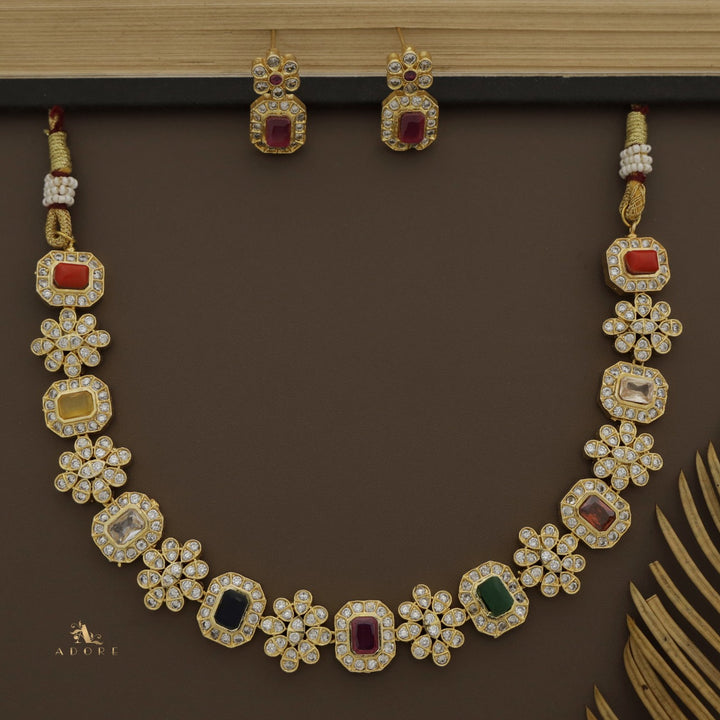 Iridessa Glossy Neckpiece With Earring