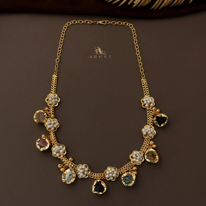 Chiara 7 Raw Stone Ghungroo Neckpiece