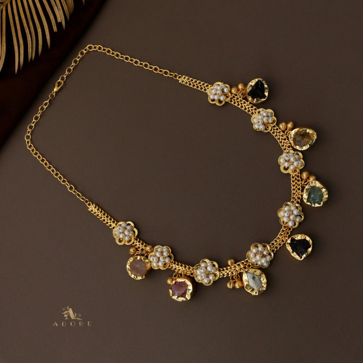 Chiara 7 Raw Stone Ghungroo Neckpiece