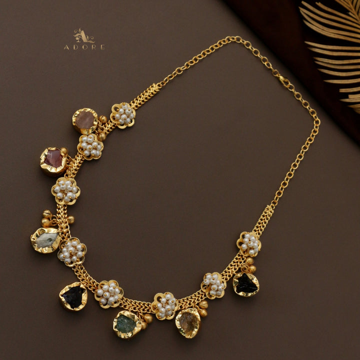 Chiara 7 Raw Stone Ghungroo Neckpiece