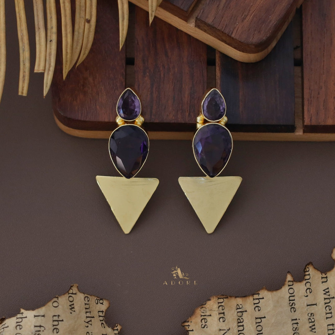 Evisha Glossy Drop Triangle Earring