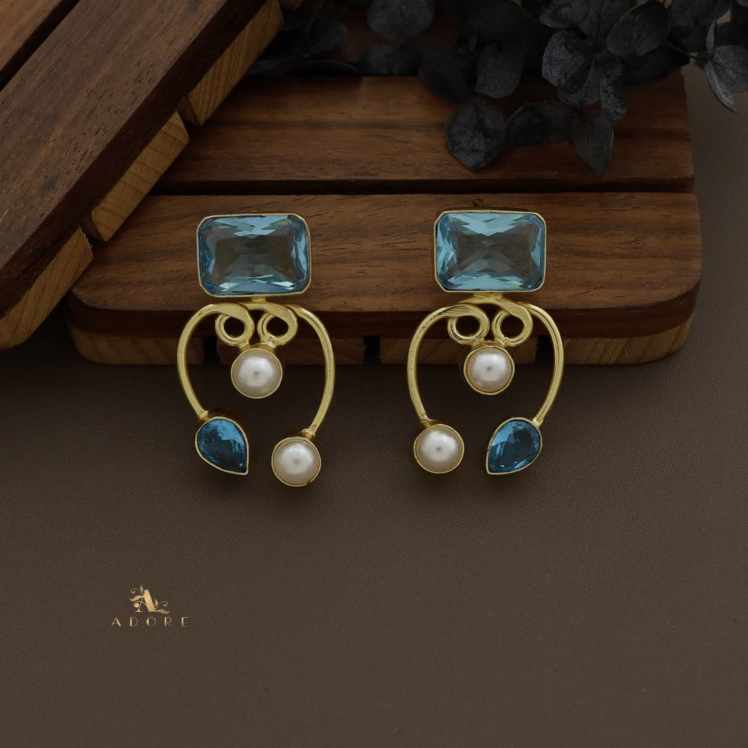 Vivian Pearl Glossy Rectangle Earring