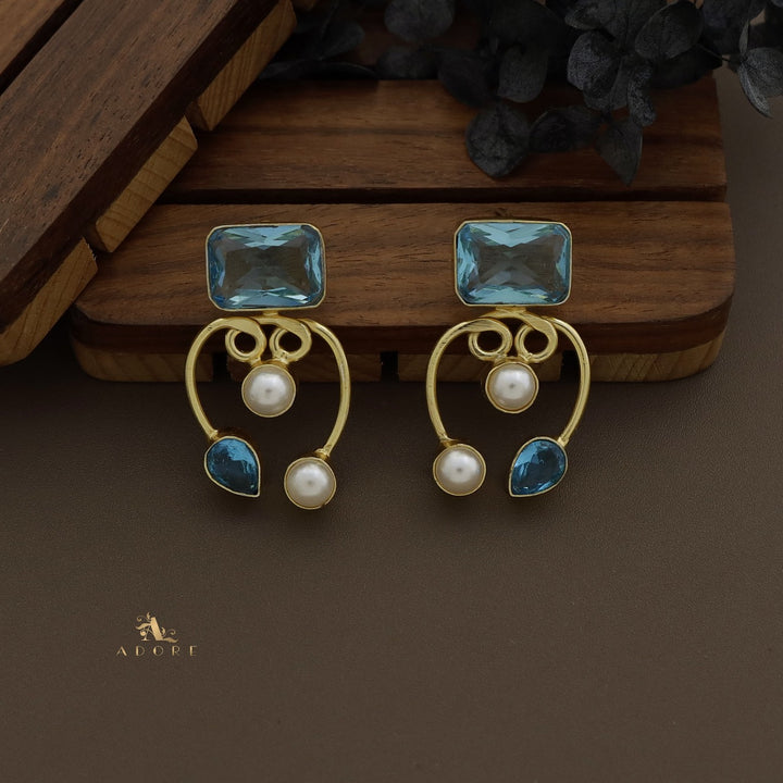 Vivian Pearl Glossy Rectangle Earring