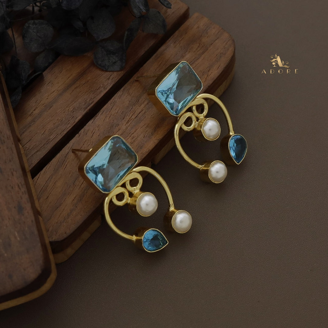 Vivian Pearl Glossy Rectangle Earring