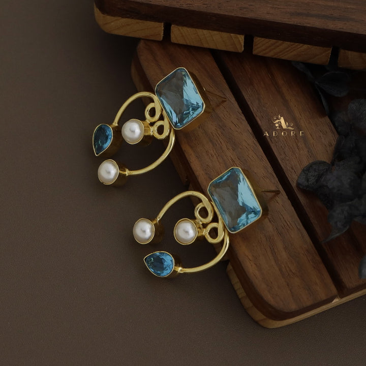Vivian Pearl Glossy Rectangle Earring