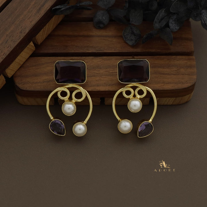Vivian Pearl Glossy Rectangle Earring