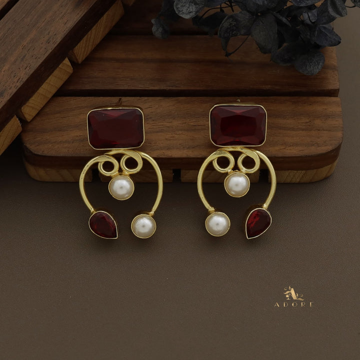 Vivian Pearl Glossy Rectangle Earring