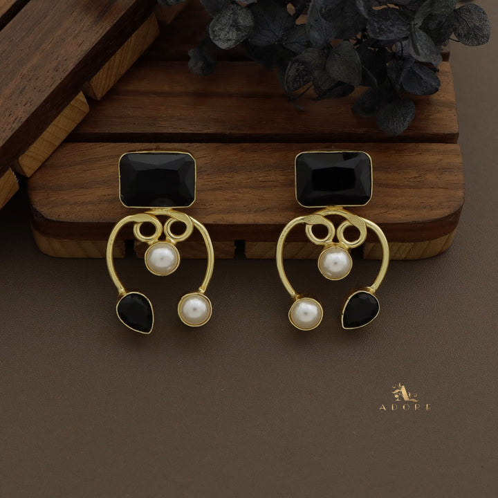Vivian Pearl Glossy Rectangle Earring