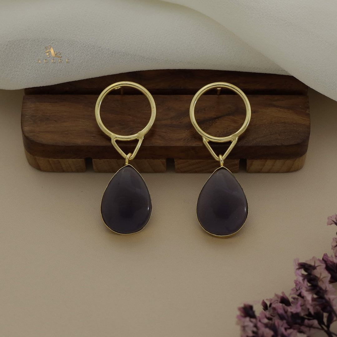 Lyra Golden Circle Drop Earring