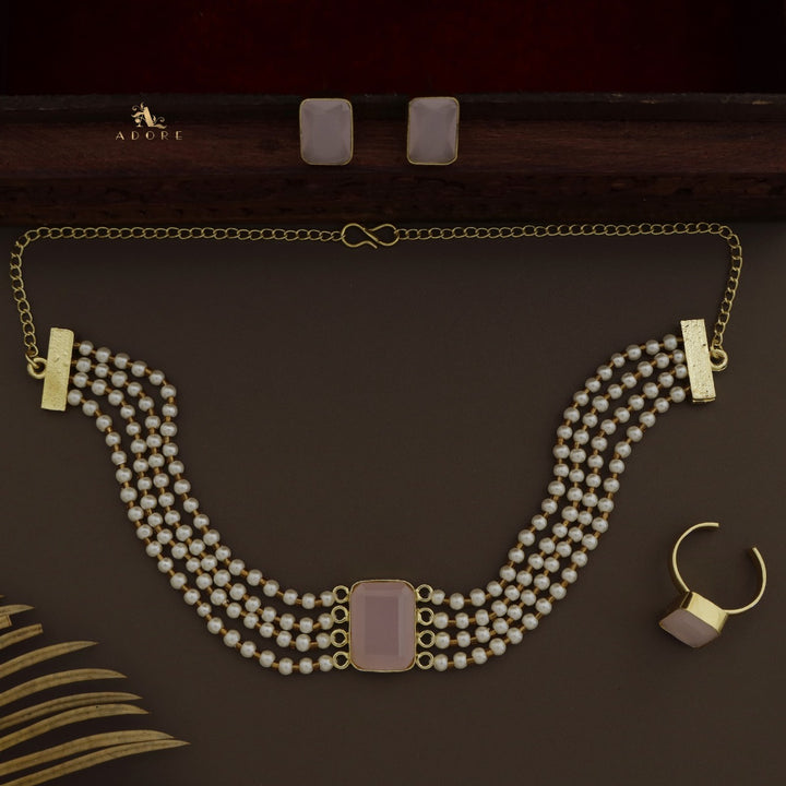 Elegant Pearl Choker Combo Set