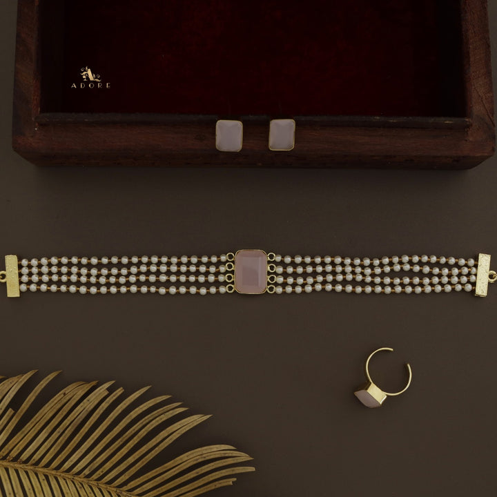 Elegant Pearl Choker Combo Set
