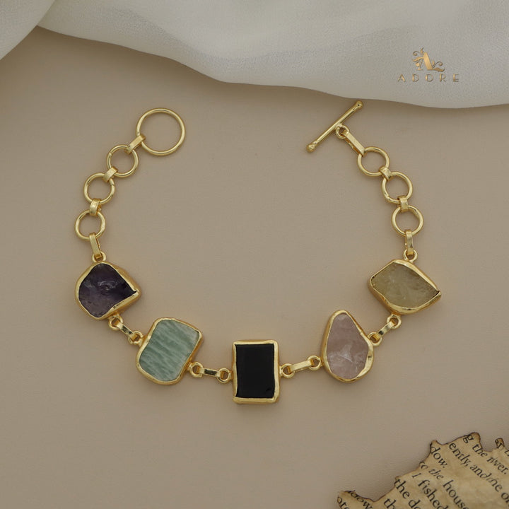 Multicolour Earthlike Raw Stone Bracelet