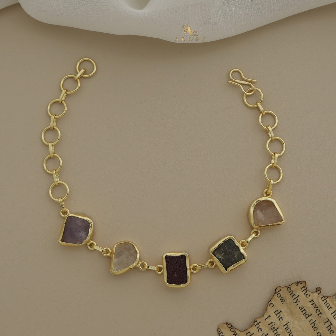 Multicolour Earthlike Raw Stone Bracelet