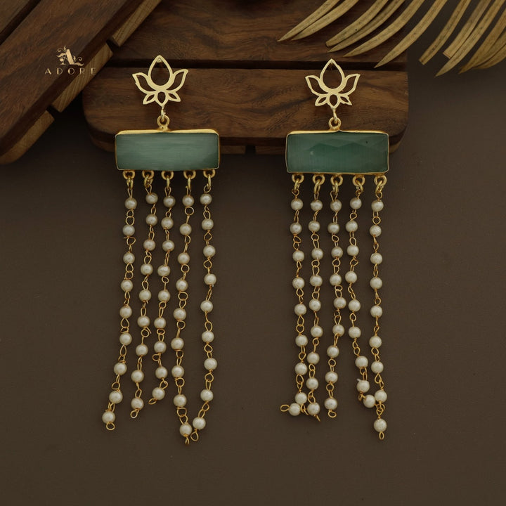 Lotus Tassel Pearl Earring