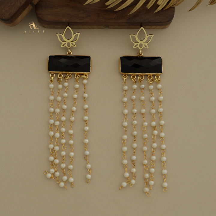 Lotus Tassel Pearl Earring