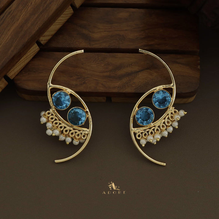 Roohi Dual Semi Circle Pearly Earring
