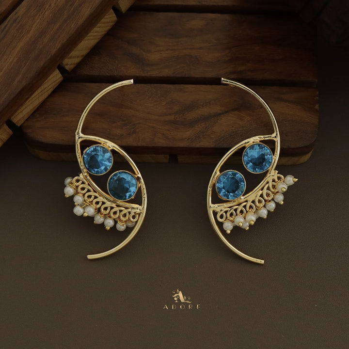 Roohi Dual Semi Circle Pearly Earring