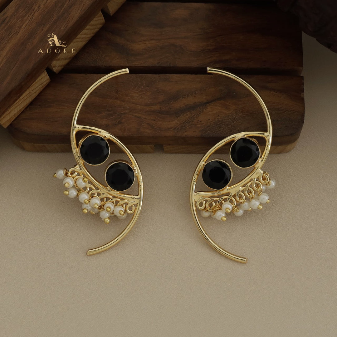 Roohi Dual Semi Circle Pearly Earring