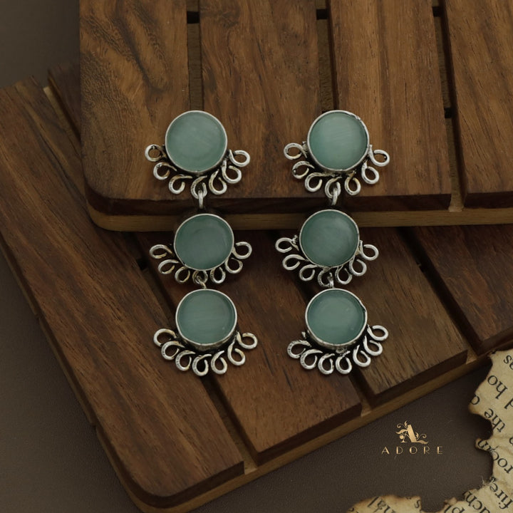 Tri Round Glossy Earring
