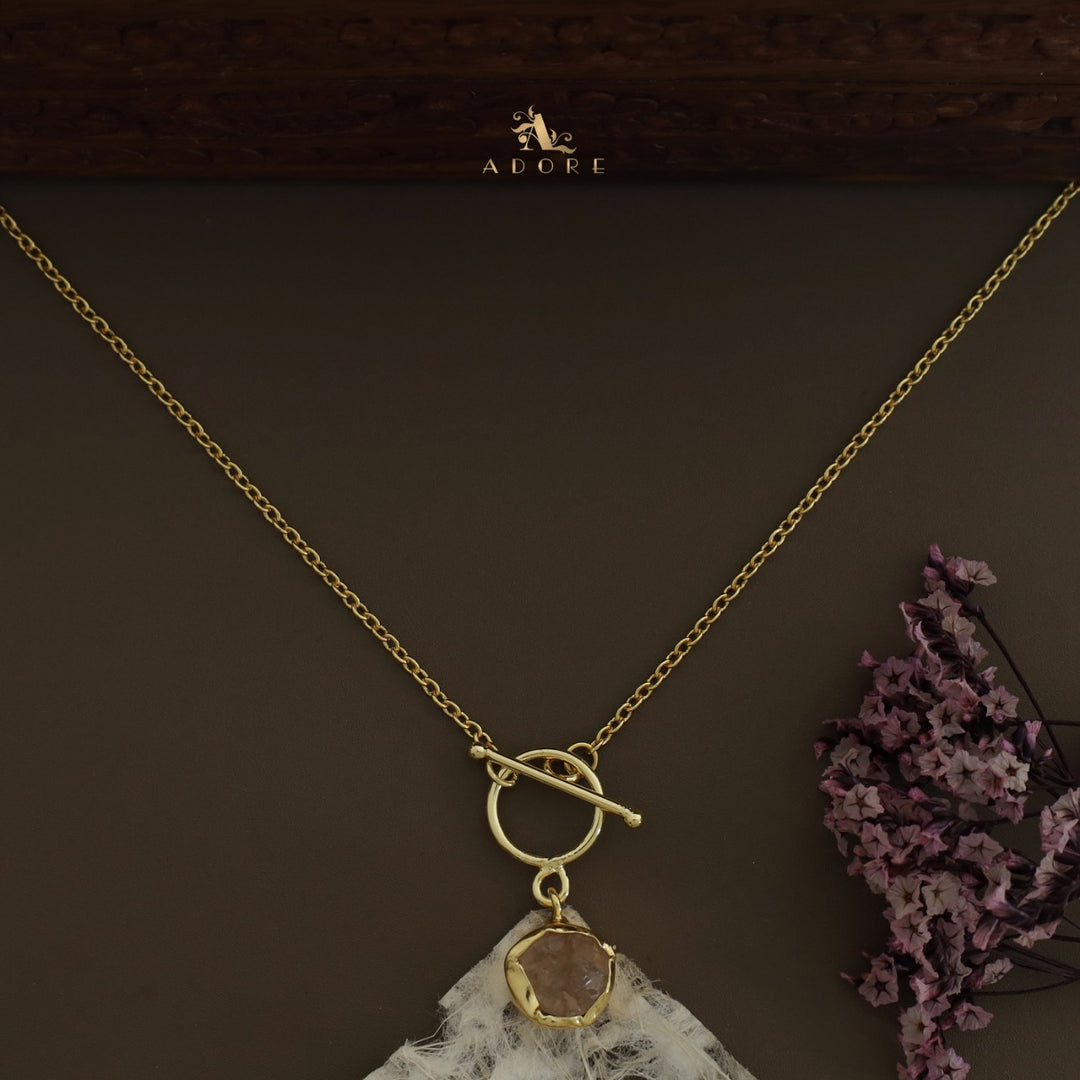 Yuka Golden Ring Raw Stone Neckpiece