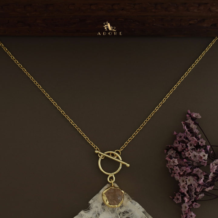 Yuka Golden Ring Raw Stone Neckpiece
